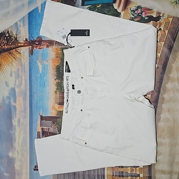 Buffalo David Bitton Ash Slim Straight‎ White Jeans 34x30 NWT - Picture 4 of 5